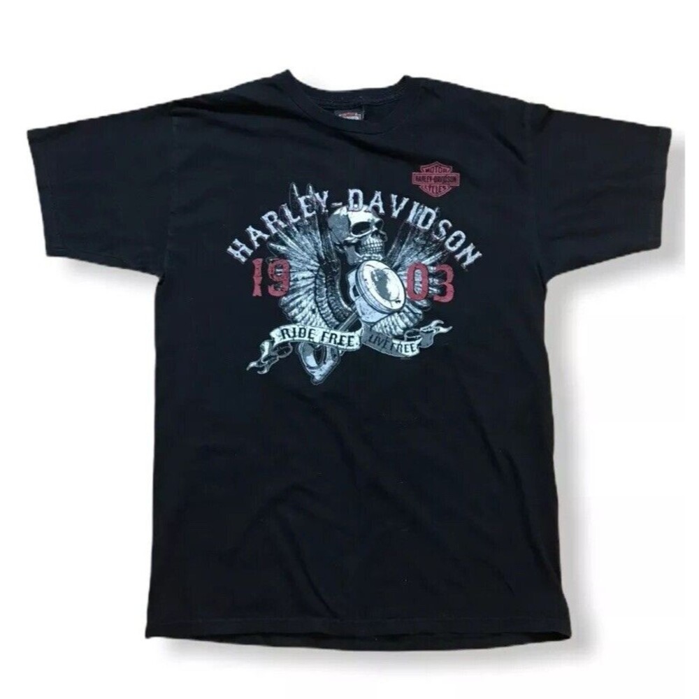 Harley Davison Live Free Ride Free T-Shirt South-East Hayrley Davison Bedford OH